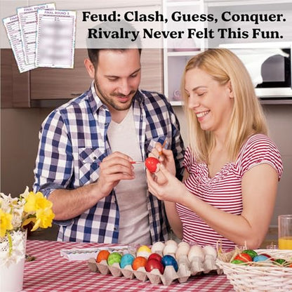 Easter Feud Game, Easter Party Games for Adults, Friendly Feud Trivia Games for Family Group Holiday Activity, Family Game Night Party Decorations Supplies -01