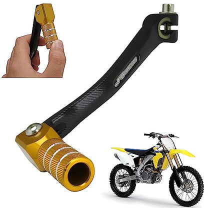 JFG RACING Motorcycle Folding Gear Shifter Shift Lever Pedal CNC Universal for RM DRZ 50cc - 125cc CRF XR KX KLX TTR PW SSR Apollo TAO TAO SDG Dirt Pit Bike Gold - color: Gold