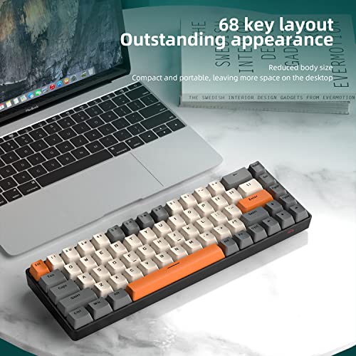 68 Keys Wired Mechanical Gaming Keyboards with RGB Backlight, Mini Portable 60% Mechanical Gaming Keyboard for Computer Laptop Gamer (Twilight Edition Blue Switch) - color: Twilight Edition Blue Switch