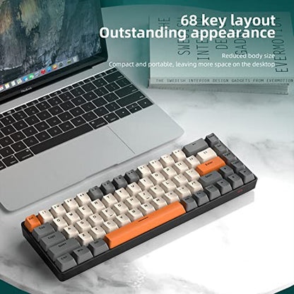 68 Keys Wired Mechanical Gaming Keyboards with RGB Backlight, Mini Portable 60% Mechanical Gaming Keyboard for Computer Laptop Gamer (Twilight Edition Blue Switch) - color: Twilight Edition Blue Switch