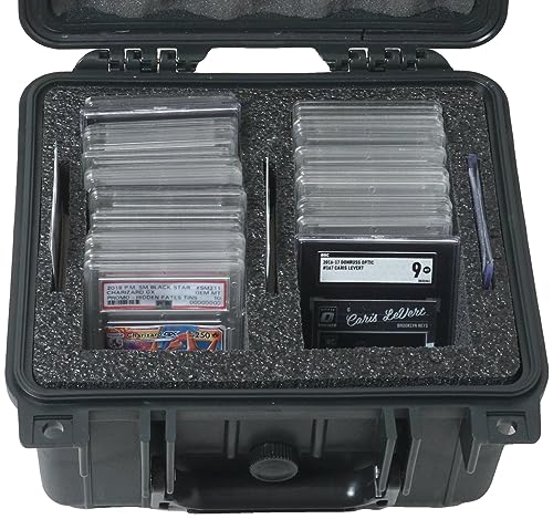 Case Club 53 Graded Card Slab Carrying Case - Waterproof Slotted Storage Fits PSA/BGS/FGS/SGC Graded Slabs - Sports/Trading Collector Box for Baseball - Travel Holder for Slabs/Sleeves/Loose Cards - style: 53 Graded Slabs (Non-slotted)