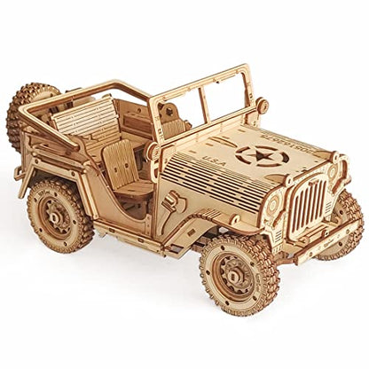 3D Wooden Puzzle - Wood Crafts Mechanical Off-Road Vehicle Building Model Kits - Wooden STEM DIY Brain Teaser Puzzle - Off-Road Vehicle 3D Puzzle Birthday Gifts Christmas - style: Off-Road Vehicle