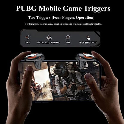 PUBG Mobile Game Triggers, High Sensitive Shoot Aim Gaming Controller Gamepad Grip Joysticks Buttons, Support iOS/Android Smartphone - color: 4 Finger Operation