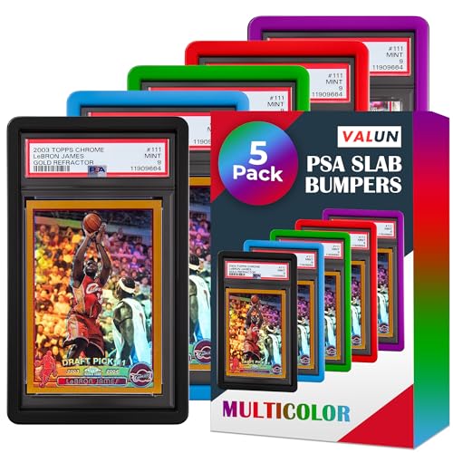 5 Pack Slab Guards Fits PSA Slabs - PSA Slab Guard Hard TPU PSA Slab Protector for Graded Cards – PSA Slab Bumper Guard for Graded slabs – Slab Protector for PSA Cards - color: (5) Classic Edition