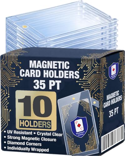 Magnetic Card Holders for Trading Cards | 35pt 10 Count | Clear Acrylic One-Touch Magnetic Card Holders Protector Case for Sports, TCG, and Collectible Cards - size: 10 Count