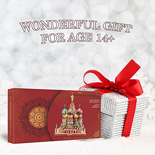 Piececool 3D Metal Puzzle Model Kits Saint Basil’s Cathedral Metal Building Kit for Adults, Brain Teaser DIY Model for Teens Man Woman Family-711 Pcs - color: Multicolors