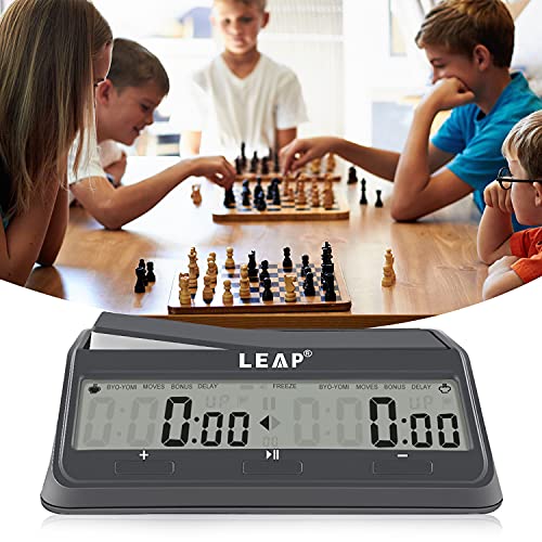 Chess Clock Digital Chess Timer Advanced for Board Game and Chess Timer with 9921 Updated Byo-yomi Bonus & Delay Count Down up Alarm Grey - color: 9921 Grey