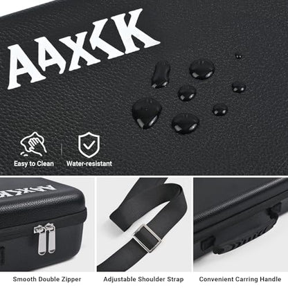 Playmat & Deck Box Carrying Case With 4 Deck Boxes, Rigid, Black | 3 compartments for playmat, deck box & dice. Fits 14"-16" playmats. Adjustable shoulder strap & handle included. - color: Black, size: Case