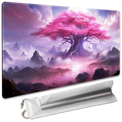 Board Game 14x24in MTG Playmat Compatible for OCG CCG RPG TCG Playmats (Pink Sakura) - color: Pink Sakura