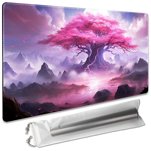Board Game 14x24in MTG Playmat Compatible for OCG CCG RPG TCG Playmats (Pink Sakura) - color: Pink Sakura
