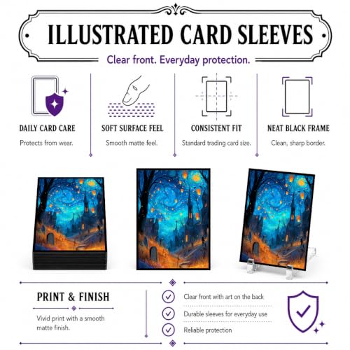 MTG Card Sleeves Matte -100 PCS Trading Card Game, Size 2.6 x 3.6 inches, Suitable for All TCG Card Games Protective (Starlit Path) - color: Starlit Path