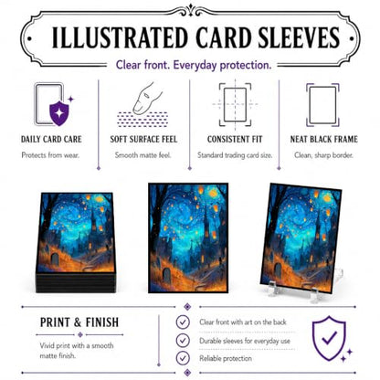 MTG Card Sleeves Matte -100 PCS Trading Card Game, Size 2.6 x 3.6 inches, Suitable for All TCG Card Games Protective (Starlit Path) - color: Starlit Path