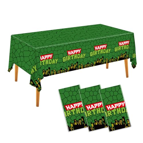 3pcs Turtle Tablecloths Birthday Party Decorations Disposable Plastic | Turtle Table Cloth Rectangle Table Covers Party Supplies for Kids Boys Birthday Decor 54 * 108inch - color: Turtle