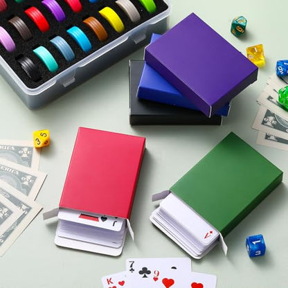 Jexine 50 Pieces Playing Card Box Deck Boxes Empty Playing Case Card Holder Bulk Organize Storage Board Game Box Fits Baseball Trading (Red,Blue,Green,Black,Purple) - color: Red, Blue, Green, Black, Purple