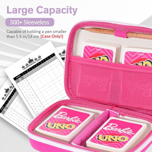 ProCase Hard Playing Card Game Carrying Case, Holds 300+ Cards -Pink | Travel Storage Box, Compatible with UNO, Five Crowns, SKYJO, PlayMonster and More Card Games, Case Only - color: Pink
