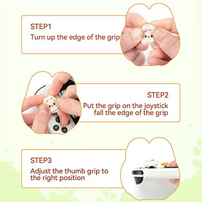 GeekShare Cute Silicone Joycon Thumb Grip Caps, Joystick Cover Compatible with Switch/OLED/Switch Lite, 4PCS - Rabbit & Carrot - color: Pink