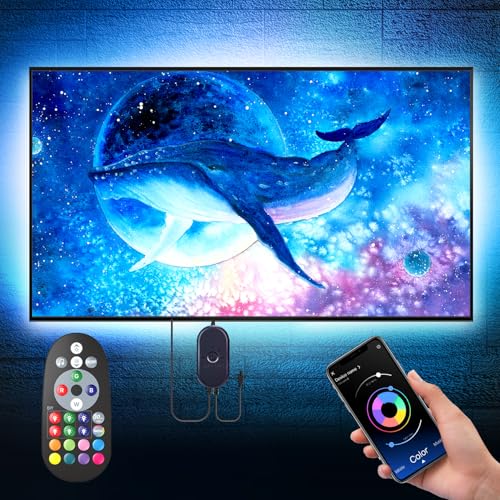 Nexillumi LED Lights for TV, 16.4 ft TV LED Backlight for 55-75 Inch, RGB LED Strip Lights Behind TV with APP Remote Control, Music Sync Smart Led Ambient Lighting for Bedroom Gaming Room Decor - size: 16.4ft for 55"-75" TV