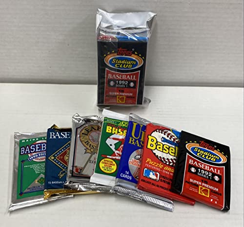 MLB Baseball (100) Cards in Sealed Wax Packs Topps Donruss Score Upper Deck Fleer Ultra Old Vintage