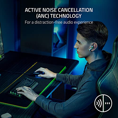 Razer Hammerhead HyperSpeed Wireless Multi-Platform Gaming Earbuds for PlayStation 5 / PS5, PC, Mobile: ANC - Noise Cancelling Mic - Bluetooth 5.2 - RGB Chroma - 30 Hr Battery - style: PlayStation