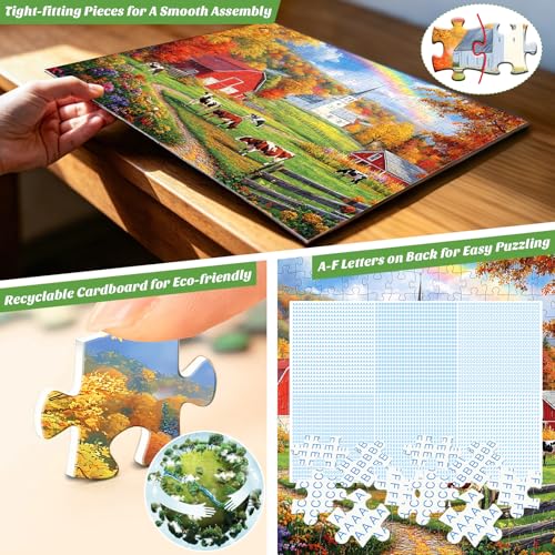 300 Piece Puzzles Jigsaw Puzzles 300 Pieces for Adults Farm Cow Puzzles for Kids Ages 8-10 Adult Puzzle Challenge Game Gift Toy for Puzzle Enthusiasts Home Decor Gift Toy 20.5x15IN - style: Farm Cow