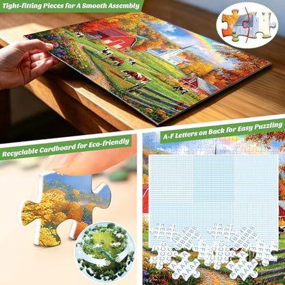 300 Piece Puzzles Jigsaw Puzzles 300 Pieces for Adults Farm Cow Puzzles for Kids Ages 8-10 Adult Puzzle Challenge Game Gift Toy for Puzzle Enthusiasts Home Decor Gift Toy 20.5x15IN - style: Farm Cow