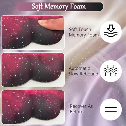Cloud Mouse Pad Keyboard Wrist Rest 4PCS Extended Large Galaxy Desk Mat Pad Set Memory Foam Non-Slip Cute Ergonomic Gaming Mouse Pad Wrist Support for Computer Laptop Home Office Black Pink - color: 4pcs Black Pink