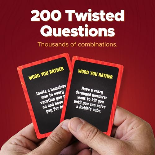 Wood You Rather? Adult Party Games for Game Night - Funny Card Games for Adults Ages 17-30 - 200 Outrageous Questions for Groups, Pregames & Simple Rules - Premium Quality Edition