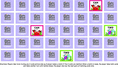Urban Supply Sight Word Memory Game / Matching Game. Reading & Language Building for Grades Pre-Kindergarten Through Second Grade. Early Children's Educational Learn to Read (Pre-Kindergarten)