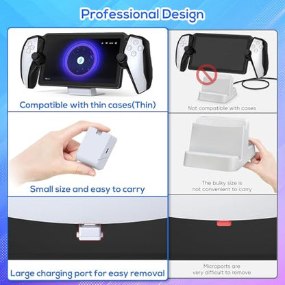 Magnetic Portable Charging Stand for PlayStation Portal, Case-Friendly Charging Dock Station for PS Portal with USB-C Cable, Folding Charger for PS5 Portal Handheld PS Remote Player Accessories