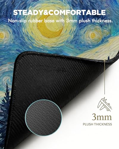Mouse Pad, Desk Mat, 31.5x11.8in Large Mousepad, Starry Forest | Desk Pad with Stitched Edge & Rubber Non-Slip Bottom, Gaming Mouse Pad, Extended Mousepad for Home, Office - color: Starry Forest