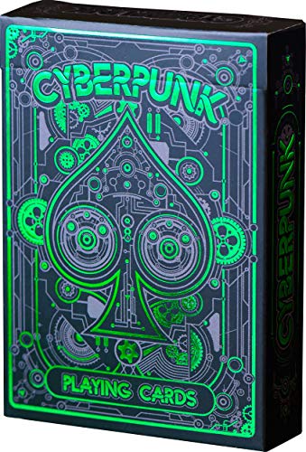 Cyberpunk Green Cardistry Deck, White Cyberpunk Playing Cards for Kids & Adults with e-Book, Poker Deck - color: Green