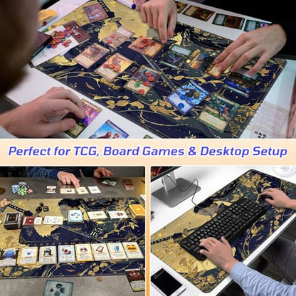 Classical-Style Hero TCG Playmat, RPG Quest Progress Playmat for MTG Card Game, Stitched Edge Non-Slip Rubber Base, Smooth Surface Trading Card Game Mat 24 x 14 Inch - color: Classical-style Hero, size: Zone 2
