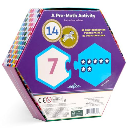 Eeboo Numbers Hexagon Pairs Puzzle, 1 EA - style: Numbers