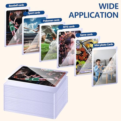 32ct Card Sleeves Hard Plastic, EDUDIIU 3" x 4" Top Loads for Cards, 35PT Hard Card Protectors, Rigid Toploads Hard Plastic for Yugioh, Baseball, Sports Cards - size: 32 Toploads