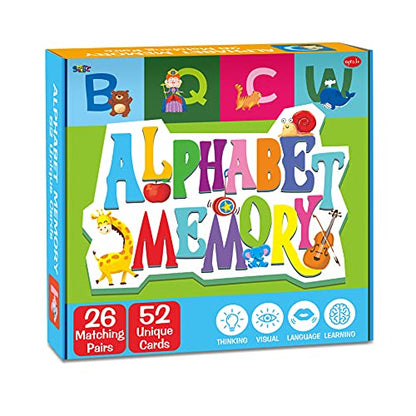 SpriteGru Memory Alphabet Matching Game(26 Pairs of 52 Pieces), Capital Letter Matching Game Cards Educational Toy for Toddlers - style: Letter Theme
