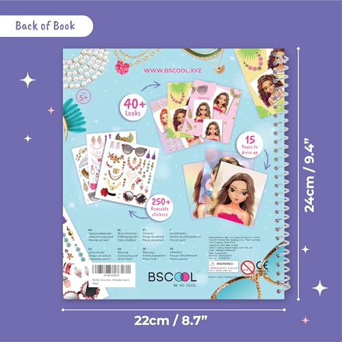 Jewelry Sticker Book for Kids Girls. Reusable Sticker Book | Features 250+ reusable stickers with dress-up guides to spark creative play. A great gift for girls ages 5 and up. - color: Dress Up -Jewelry