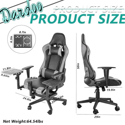 Dardoo Flight Simulator Cockpit with Gray Seats, fit for Thrustmaster HOTAS Warthog/G Saitek/Airbus Stick and Throttle/A10C Rocker, Multi-Scene Applications, ExcludingThrottle, Joystick and Pedal