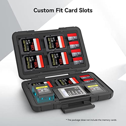 SMALLRIG Memory Card Holder Case 15 Slots, Water-Resistant for SD Card, Micro SD Card, CFexpress Type A/Type B Card, XQD Card - 3192