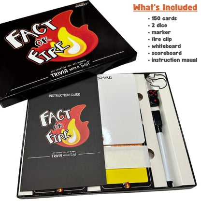 FACT or FIRE Trivia Card Game for Family and Friend Board Game Nights | Ultimate Playing Experience for Engaging Play Time | Get Creative Or Get Burned