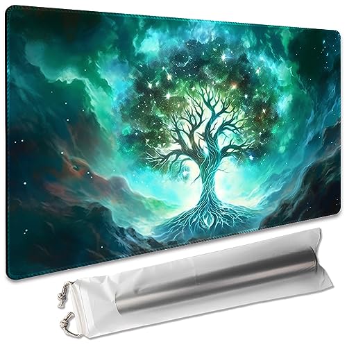 Premium Board Game 24x14in MTG Playmat Compatible for OCG CCG RPG TCG Playmat (Green Vitality) - color: Green Vitality