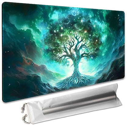 Premium Board Game 24x14in MTG Playmat Compatible for OCG CCG RPG TCG Playmat (Green Vitality) - color: Green Vitality