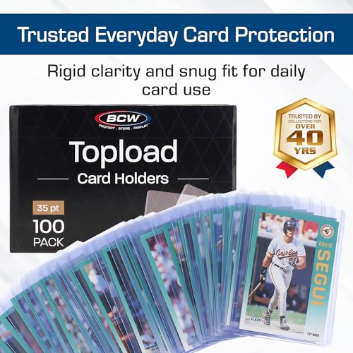 BCW 3x4 Standard Topload Card Holders | 200 Pack | Top Loaders for Cards | Rigid Card Protector | Fits Standard Size Cards Up to 35pt - size: 200 Pack