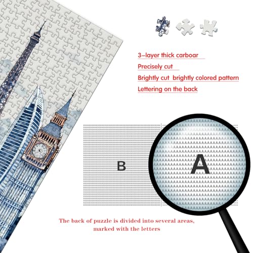 Puzzle for Adults 1000 Pieces, Scenic Spot Puzzle, Challening Impossible Difficult Hard Fun 1000 Pieces Jigsaw Puzzles for Adults Family with Letters on Back - color: Scenic Spot 1000 Pieces