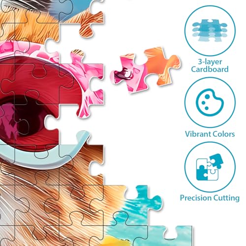 500 Pieces Puzzle for Adults, Summer Cat Beach Jigsaw Puzzle for Adults Teens, Recycled Cardboard Puzzles 500 Pieces for Seniors, Challenging Puzzles Game Gift for Family Fun, 20.5 x 15 in - style: Cat Beach