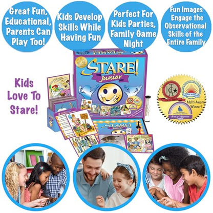 Stare Junior — The Award-Winning Game of Visual Recall, Where Fun Image Cards Challenge Kids’ Minds — Great for The Whole Family, Ages 6 & Up