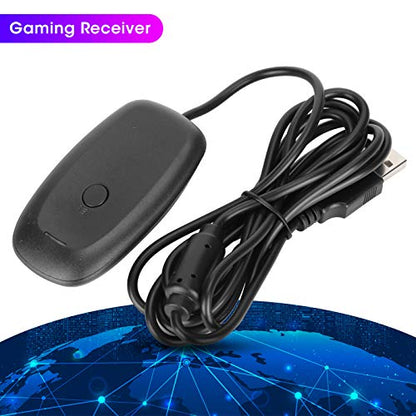 Gecheer Wireless Gaming Receiver Adapter, PC USB Controller Dongle for 360, ABS Material, Compatible with 4 Controllers & Headsets, Plug and Play