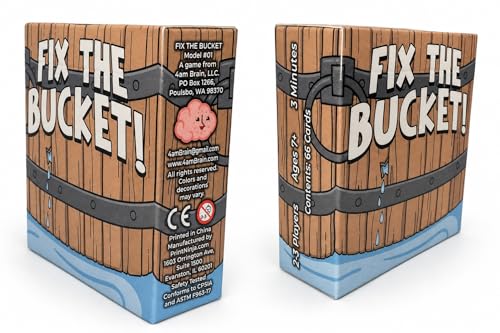 Fix the Bucket! The There's a Hole in the Bucket Fast Travel Card Game | Ages 7+, 2–3 Players, 3-5 Minute Gameplay, Easy to Learn, Great for Road Trips, Waiting Rooms & Family Game Night