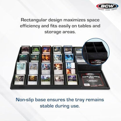 BCW Card Sorting Tray - 2 ct | 24-Cell Trading Card Organizer for TCG & Sports Cards | Compatible with Popular Games Like Pokémon, Baseball, and Magic Cards | Lightweight Card Sorter Tray - style: 2 Pack