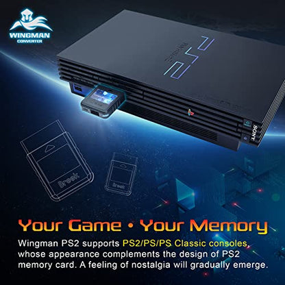 Brook Wingman PS2 Converter - Wireless Version of PS4/3 to PS2/1, Retro Consoles Converter on PS2/ PS1/PS Classic Consoles, for PS Retro Consoles - color: Black
