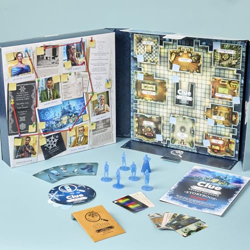 Clue Advent Calendar: Secrets Under Snowfall | 24 Days | Family Mystery Games | with 6 Winter-Themed Tokens and Surprise | Ages 10+ | 1+ Players